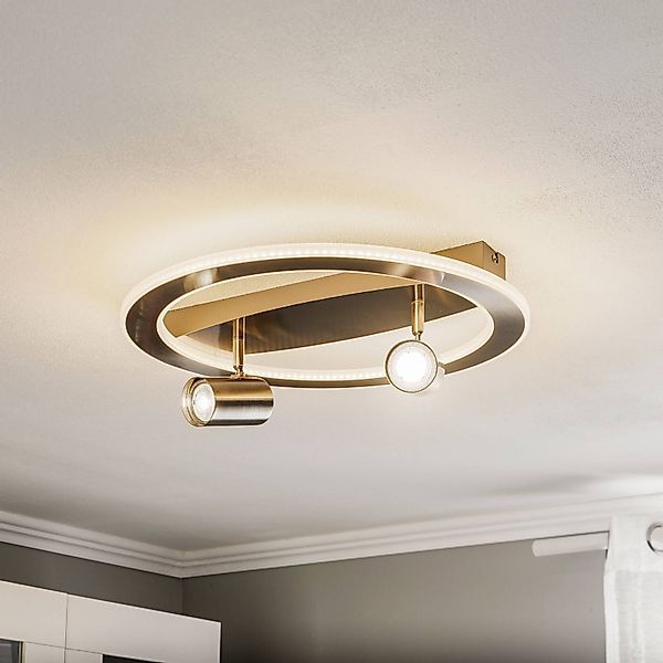 Lindby LED-Deckenlampe Berisha, 2-flammig + LED, nickel günstig online kaufen