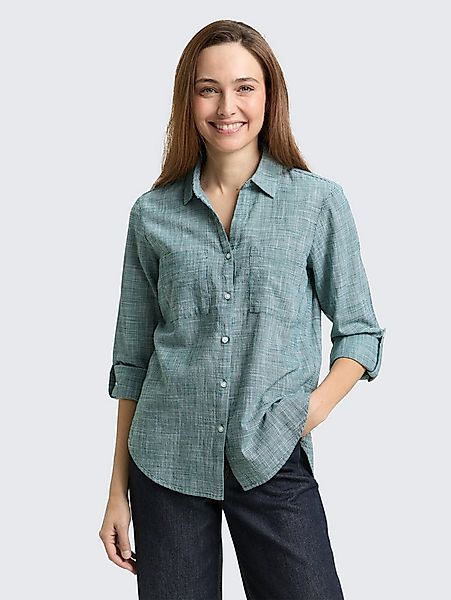 TOM TAILOR Langarmbluse Blusen & Shirts Bluse mit Brusttaschen günstig online kaufen