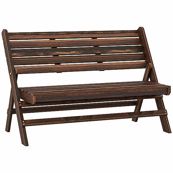 Outsunny Gartenbank grau Edelstahl B/H/L: ca. 63x122x83 cm günstig online kaufen