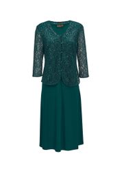 GOLDNER Jerseykleid Kurzgröße: Kleid mit Spitzenjacke, günstig online kaufen