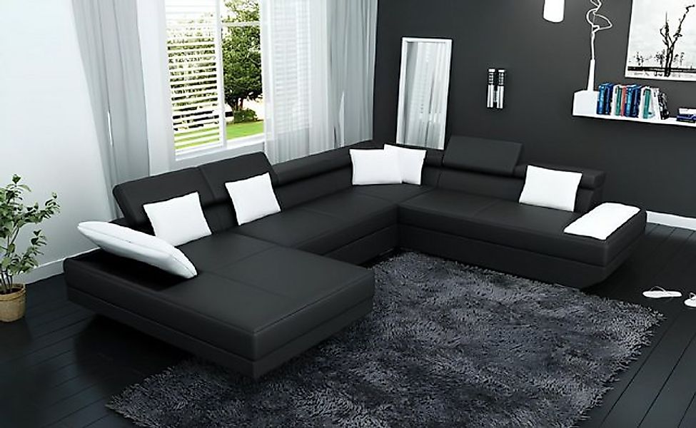 Xlmoebel Ecksofa XXL Ecksofa 2719D aus Leder für gemütliche Wohnlandschaft, günstig online kaufen