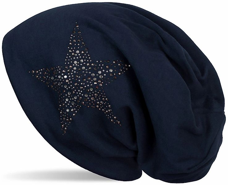 styleBREAKER Beanie "Beanie Mütze mit Strass Nieten Stern" 1 Stk. günstig online kaufen