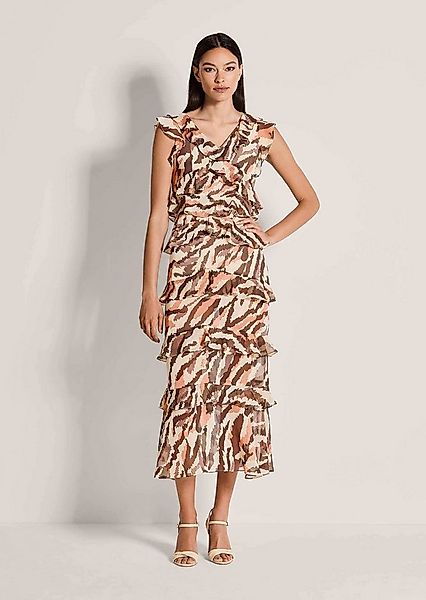 MADELEINE Midikleid Sommerkleid mit Animal-Print Midikleid mit V-Ausschnitt günstig online kaufen