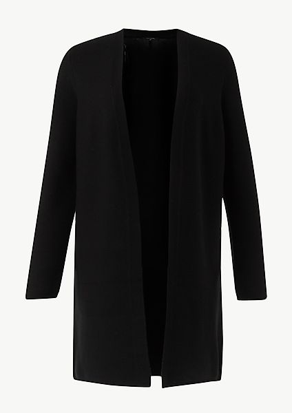 comma Strickjacke Langer Cardigan mit Rippstruktur günstig online kaufen