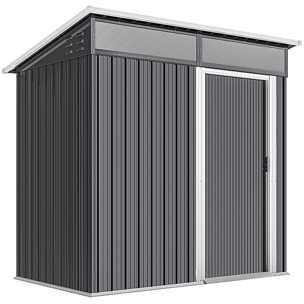 Outsunny Metall Gerätehaus 1,9m² 195x122x182cm Geräteschuppen mit Fundament günstig online kaufen