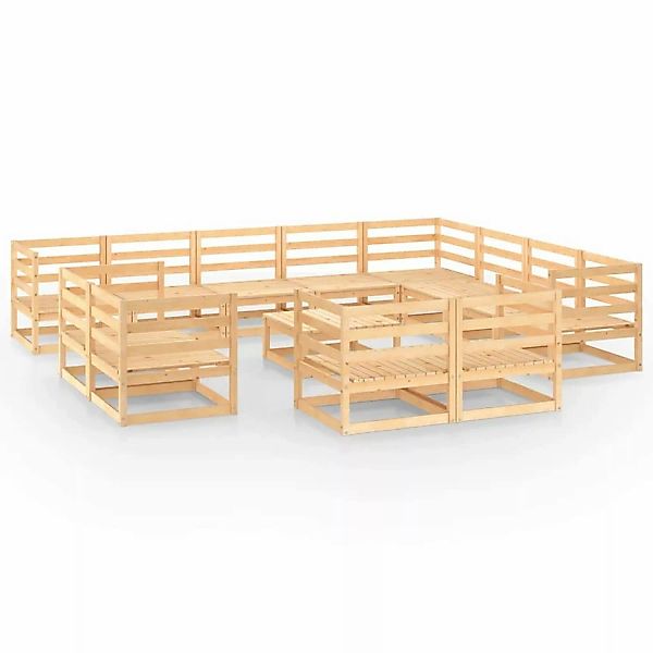 vidaXL 13-tlg Garten-Lounge-Set Massivholz Kiefer Modell 3 günstig online kaufen