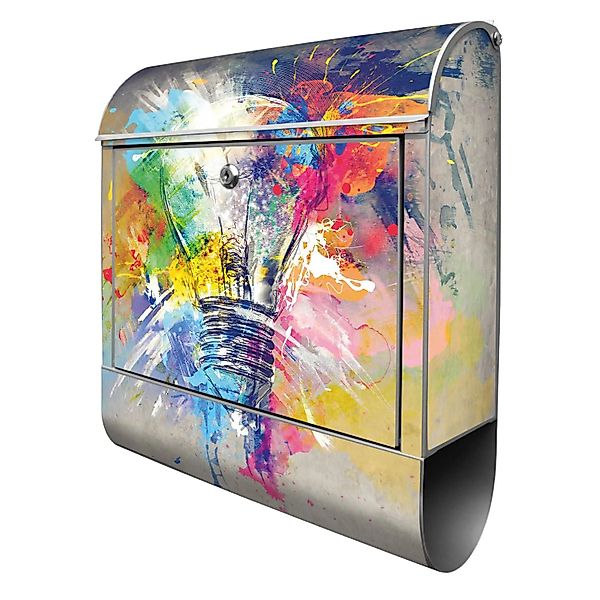 Banjado Design Briefkasten Silber Pulverbeschichtet 39x47x14cm 2 Schlüssel günstig online kaufen