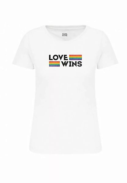 Novux T-Shirt LOVE WINS Damen Tshirt farbe Weiß (1-tlg) aus Baumwolle günstig online kaufen