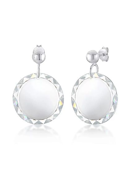 Elli Premium Paar Ohrhänger "Ohrhänger Kristalle Plättchen Silber" günstig online kaufen