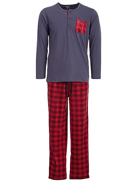 Henry Terre Pyjama Pyjama Set Langarm - Carlo mit Velour günstig online kaufen