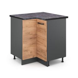 Vicco Eckunterschrank R-Line, Goldkraft Eiche/Anthrazit, 75.6 günstig online kaufen