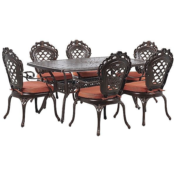 Beliani Gartentisch Set LIZZANO Dunkelbraun 165x102x97 günstig online kaufen