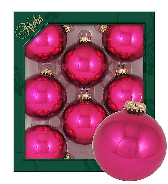 Krebs Glas Lauscha Christbaumschmuck Glaskugel Set - Cabernet-Glanz - 8 Stü günstig online kaufen
