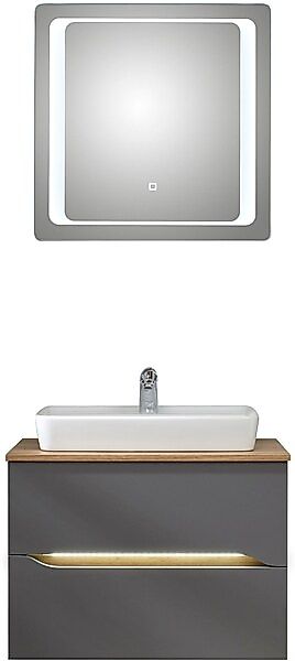 Saphir Badmöbel-Set »Quickset 2-teilig, Keramik-Aufsatzbecken mit LED-Spieg günstig online kaufen