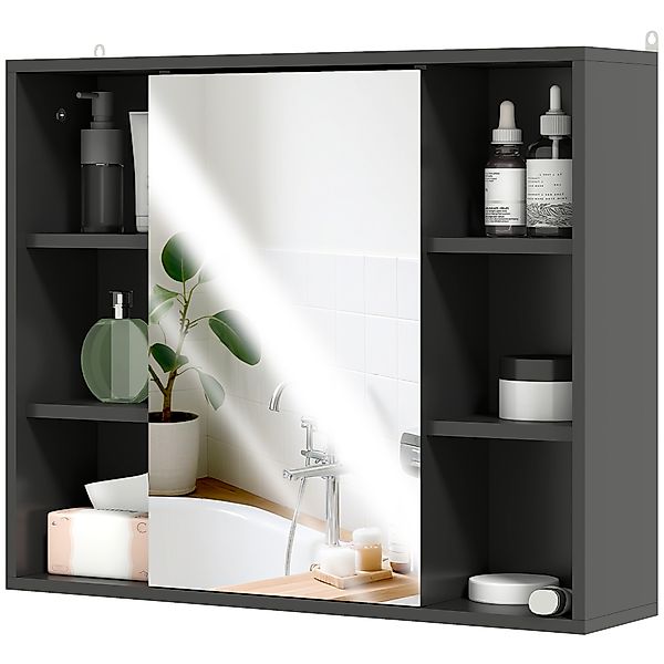 HOMCOM Wandspiegel, Badezimmerschrank mit Spiegel, Badezimmerspiegel mit Au günstig online kaufen
