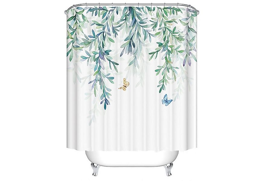 BYSURE Duschvorhang Breite 180 cm (1-tlg), Grüne Pfanze mit 12 Haken günstig online kaufen