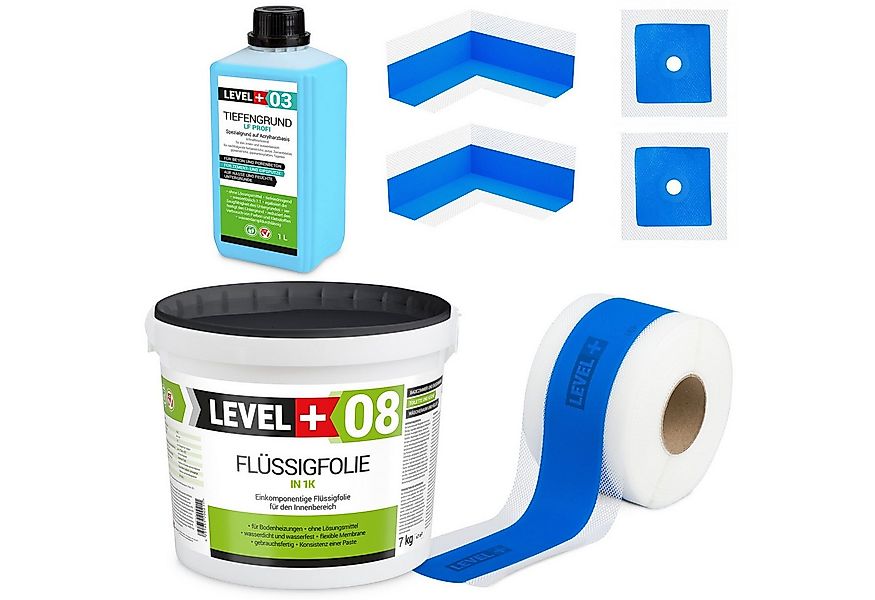 Level+ Dichtstoff Dichtset Duschabdichtung Bad Dichtband Flüssigfolie 7kg S günstig online kaufen
