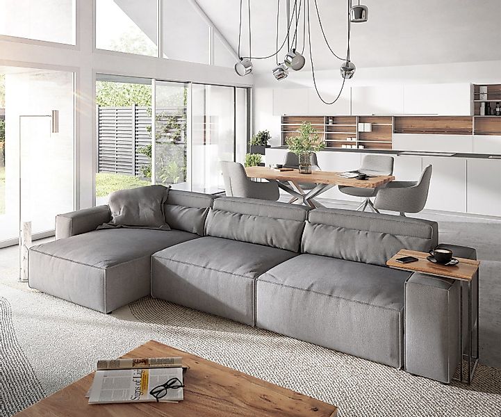 DELIFE Ecksofa Sirpio, XL Mikrofaser Grau günstig online kaufen