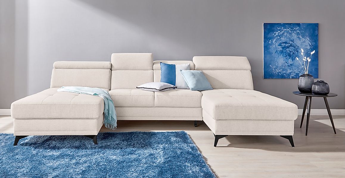 Home affaire Wohnlandschaft »Cardiz U-Form« inkl.Kopfteilverstellung und Fe günstig online kaufen