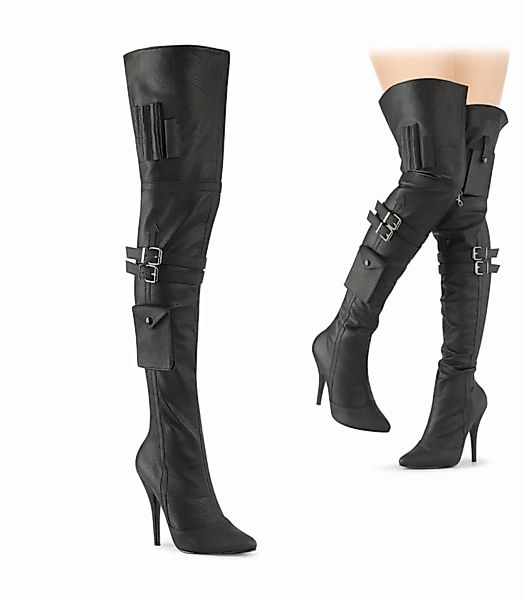 SEDUCE-3019 Overknee Stiefel - Schwarz matt | Pleaser High Heels (Schuhgröß günstig online kaufen