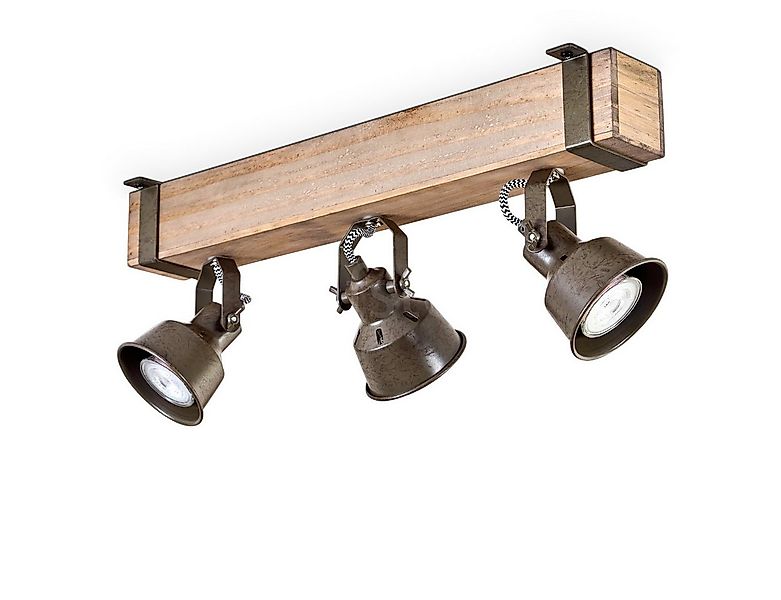 hofstein Deckenleuchte moderne Deckenlampe aus Metall/Holz in Grün-Grau/Nat günstig online kaufen