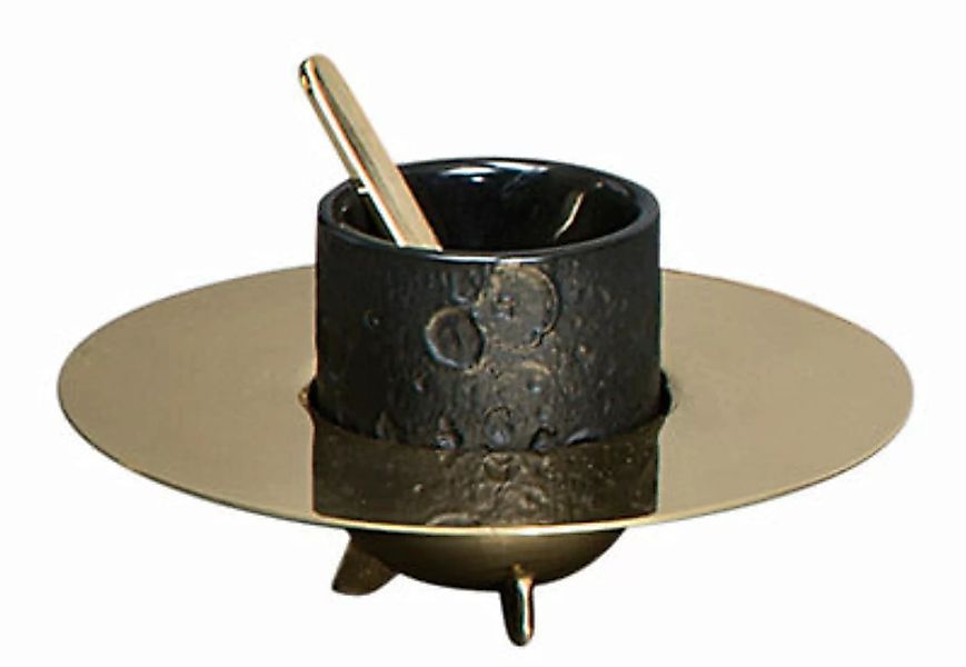 Kaffeservice Cosmic Diner - Lunar metall keramik schwarz gold / 1 Tasse + 1 günstig online kaufen
