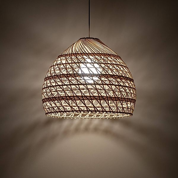 Hängeleuchte BOHO, Ø 43 cm, naturbraun, Rattan, E27 günstig online kaufen
