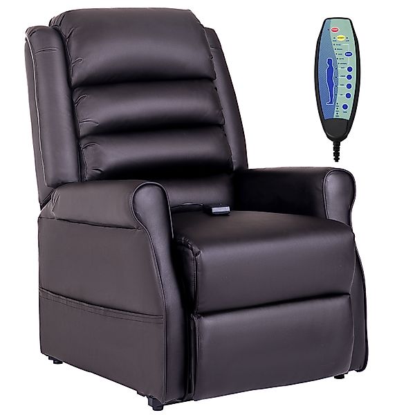 HOMCOM Sessel Massagesessel Relaxsessel mit Aufstehhilfe Liegefunktion Bech günstig online kaufen