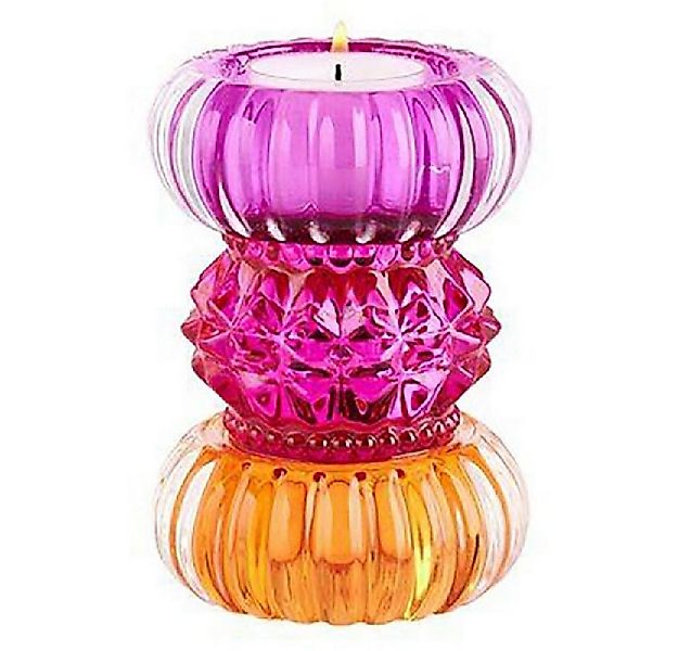 Giftcompany Kerzenhalter Kerzenhalter Sari Rund Orange Pink Lila günstig online kaufen