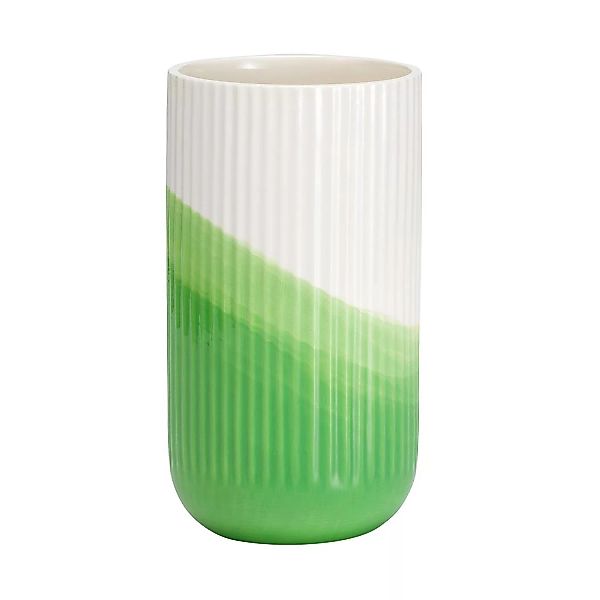 Vitra - Herringbone Vase geriffelt - grün/glasiert/H 25cm / Ø 13,3cm günstig online kaufen