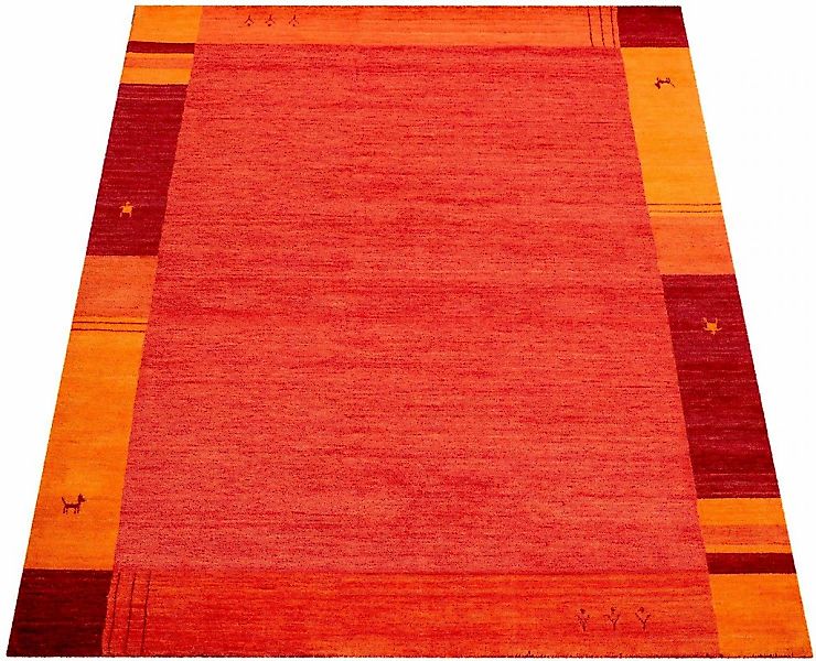 Paco Home Wollteppich "Gabbeh 306" rechteckig 14 mm Höhe Kurzflor, handgewe günstig online kaufen