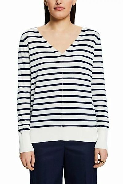 Esprit Sweatshirt Co vneck stripe, OFF WHITE 2 günstig online kaufen