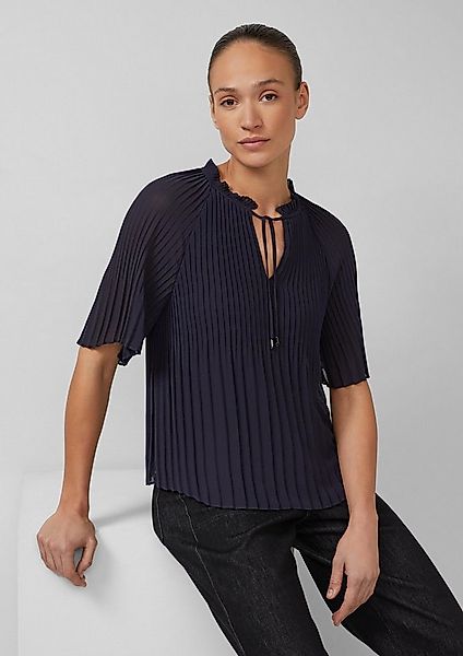 s.Oliver Kurzarmbluse Bluse Festliche Chiffon-Bluse mit Plissee und Rüschen günstig online kaufen