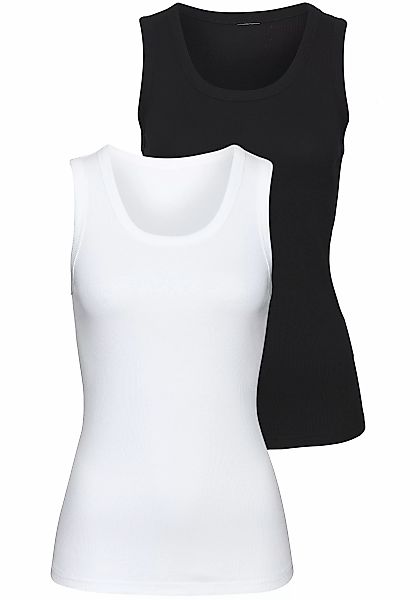 Vivance Tanktop "aus weichem Rippen-Jersey", (2er-Pack) günstig online kaufen