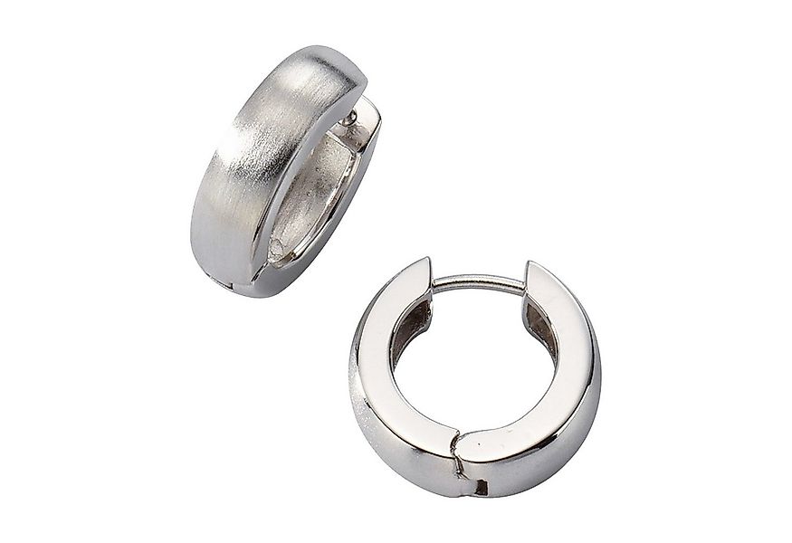 Zeeme Paar Creolen Silber 925 rhodiniert mattiert 18mm Durchmesser günstig online kaufen