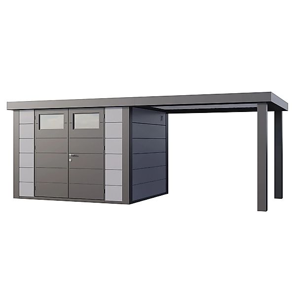 Gerätehaus Classico 3024 mit Offene Lounge L Rechts 582 cm x 238 cm Hellgra günstig online kaufen