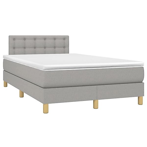 vidaXL Boxspringbett mit Matratze & LED Hellgrau 120x200 cm Stoff 3134021 günstig online kaufen