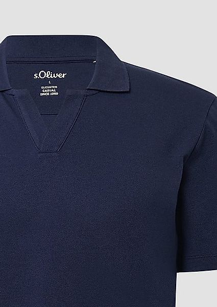 s.Oliver Kurzarmshirt Poloshirt aus Baumwolle mit offenem Kragen günstig online kaufen
