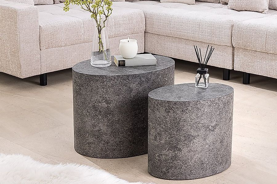 riess-ambiente Beistelltisch DICE 55cm grau · overaler Wohnzimmertisch in M günstig online kaufen
