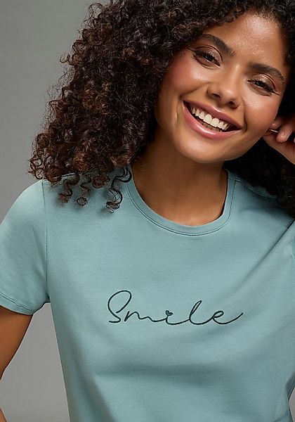 Laura Scott T-Shirt im Basic-Stil, mit Rundhalsausschnitt, aus elastischem günstig online kaufen