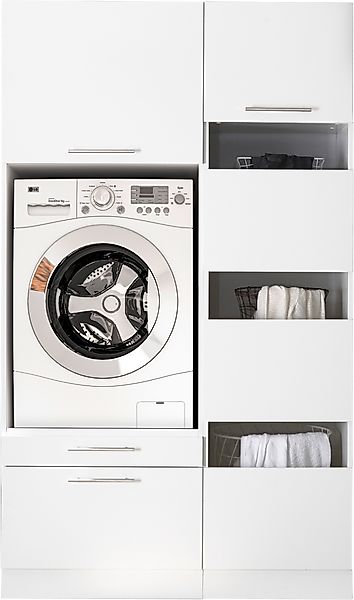 Respekta Hauswirtschaftsraum Set Clara 200 cm x 117,4 cm x 67,6 cm Weiß Mat günstig online kaufen