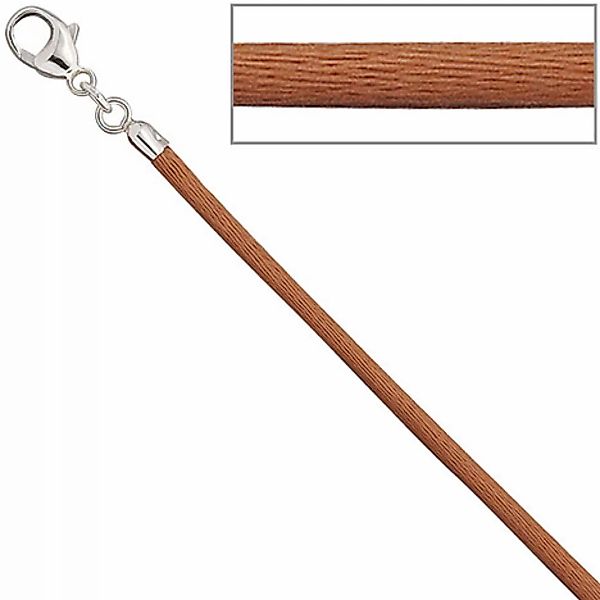 SIGO Collier Halskette Seide kupfer 2,8 mm 42 cm, Verschluss 925 Silber Ket günstig online kaufen