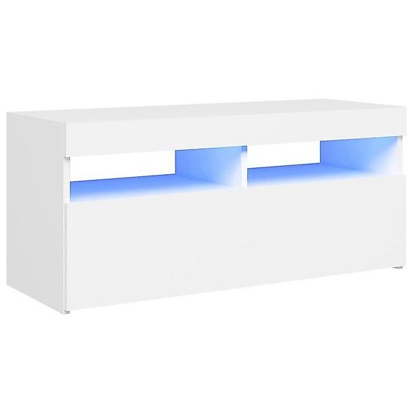 vidaXL TV-Schrank TV-Schrank mit LED Leuchten Weiß 90x35x40 cm Lowboard günstig online kaufen