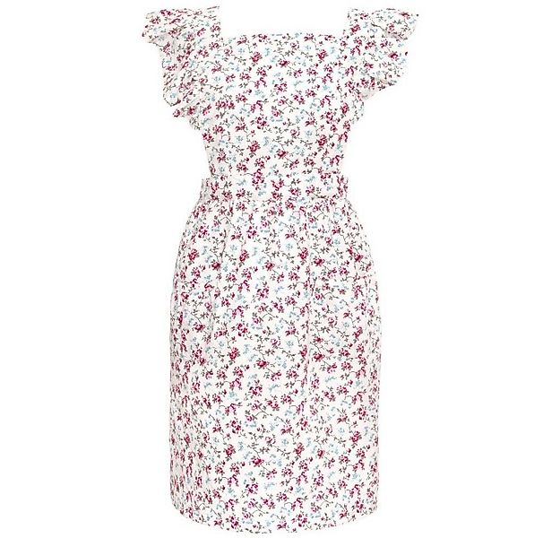 Greengate Kochschürze Greengate Schürze mit Rüschen ELSY Weiß mit Blumen günstig online kaufen