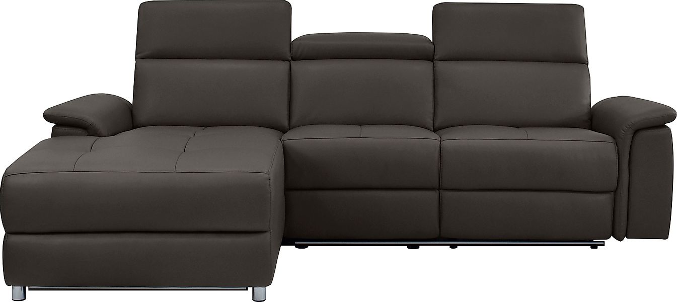 Home affaire Ecksofa "Pareli, L-Form, 259cm,m. Recamiere, Echtleder, Kunstl günstig online kaufen