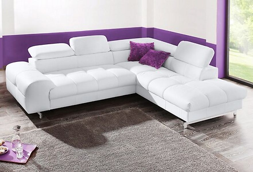 COTTA Ecksofa »Chef L-Form«, mit Kopfteilverstellung, edle Metallkufen, wah günstig online kaufen