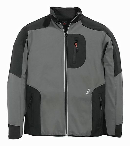 FHB Fleecejacke Jacke Ralf, Jersey-Fleece, grau/schwarz günstig online kaufen