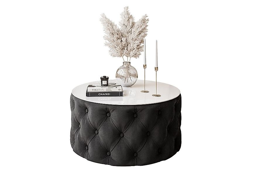 Lookway Couchtisch CHESTERFIELD 70 cm runder gepolsterter couchtisch günstig online kaufen