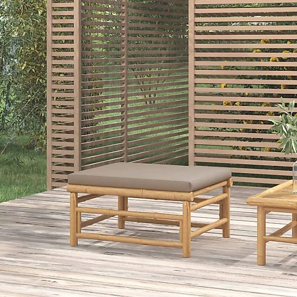 vidaXL Sofaelement Gartenhocker mit Taupe Kissen günstig online kaufen