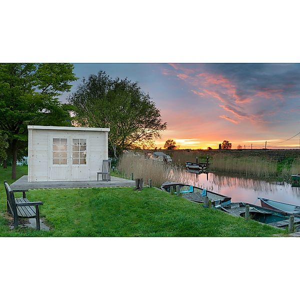 Palmako Gartenhaus Ella 300 x 300 cm Lackiert Dunkelgrau-Weiß FSC® günstig online kaufen